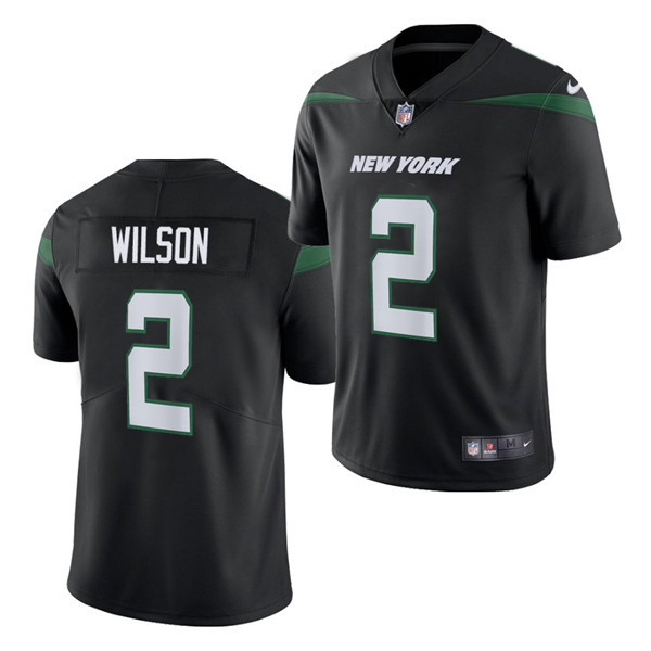 Men's New York Jets #2 Zach Wilson 2021 Black Vapor Untouchable Limited Stitched Jersey (Check description if you want Women or Youth size)